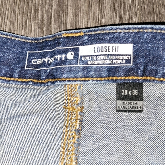 Carhartt Dark Blue Jeans Loose Fit - Picture 2 of 4